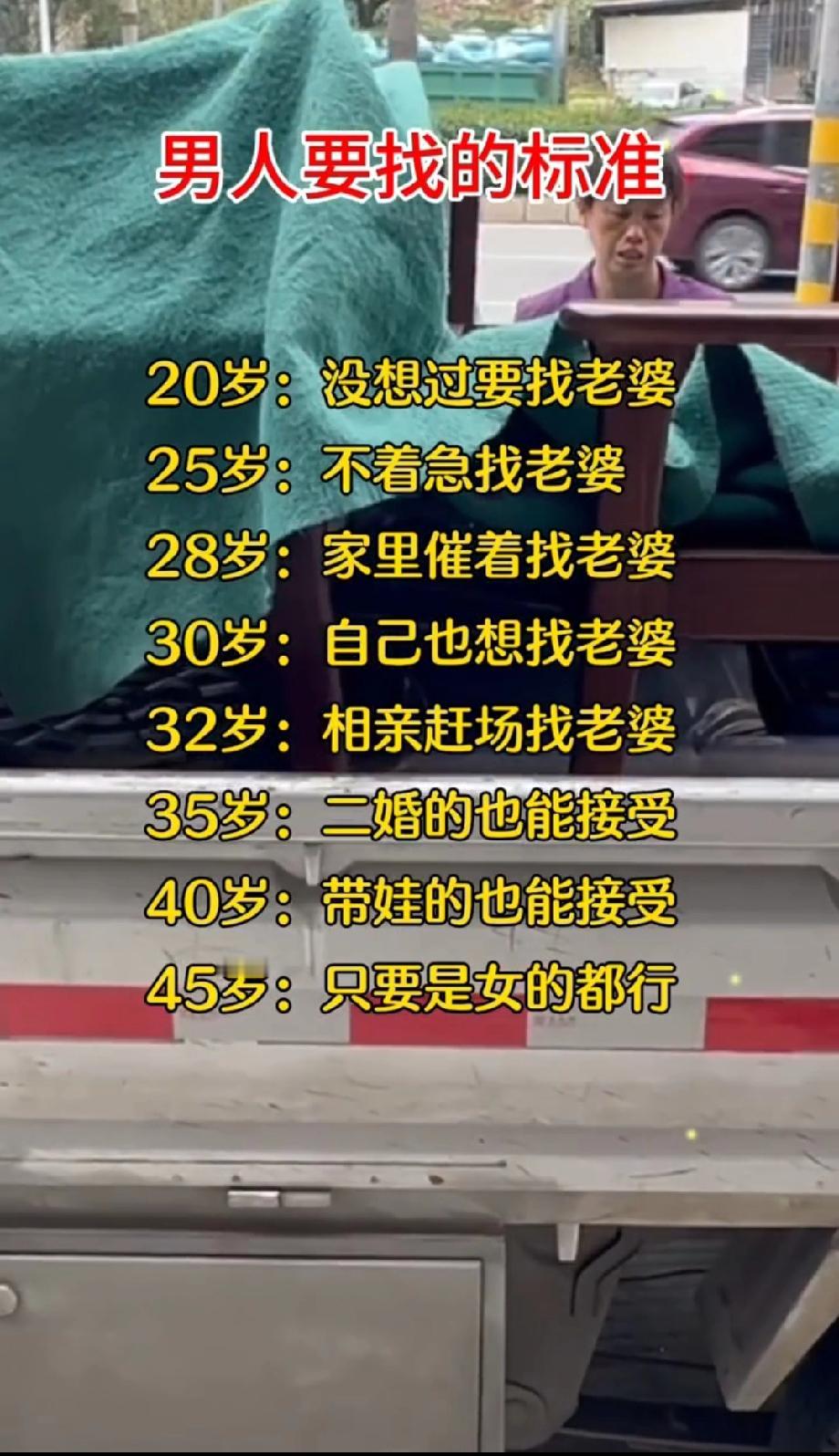  这张“男人找老婆的年龄变化”图火了！每句都扎心，评论区全是“世另我”