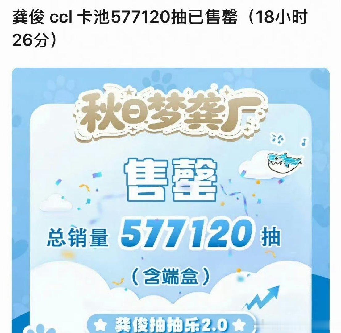龚俊ccl准备608000抽不到一天全部抽完，什么水平？​