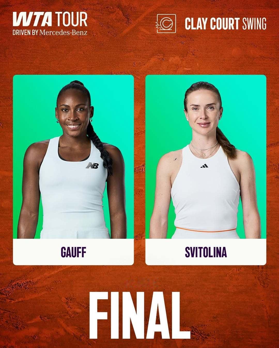 【决赛预告】WTA1000罗马站进入收官阶段，高芙与斯维托丽娜争夺冠军⏰比赛时间