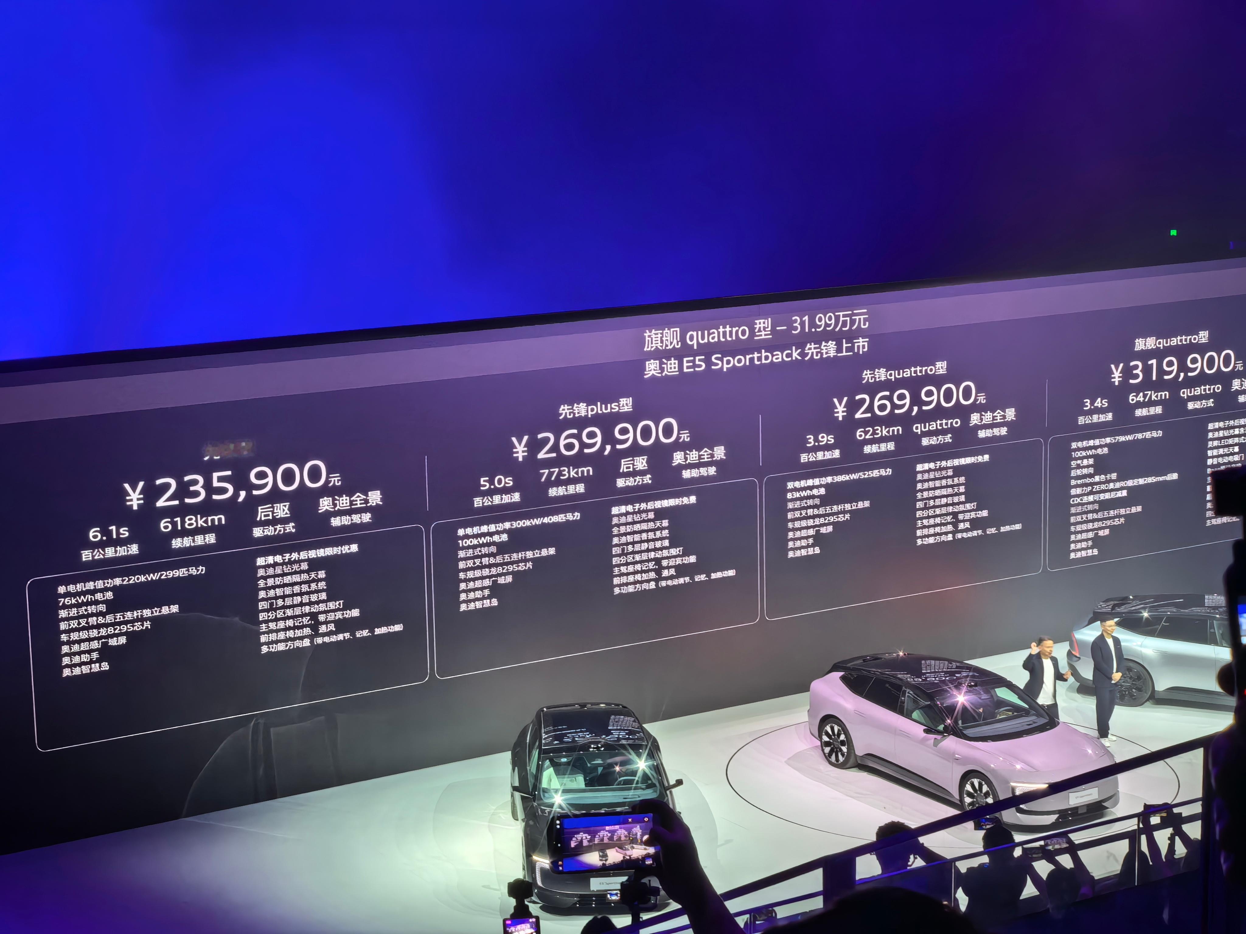 奥迪E5Sportback23.59万起颜值没得说，宽体低趴的瓦罐车，外观