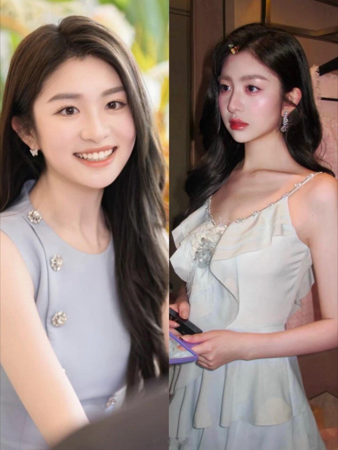 心动的信号《心动8》徐如蓝蓝色连衣裙🥣气质温婉大美女！心动8大家看了没