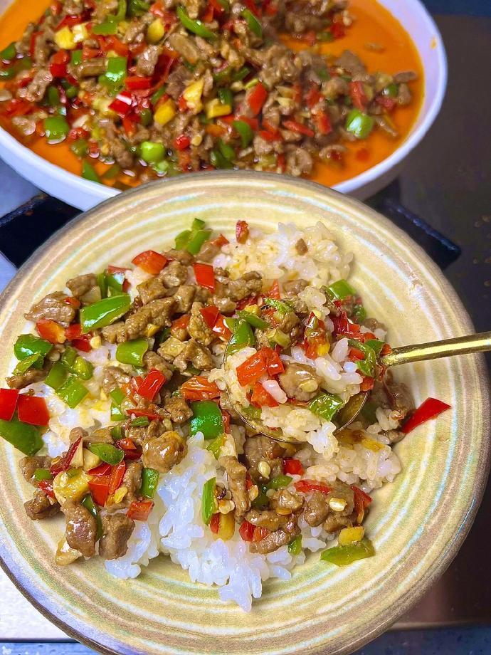 双椒碎牛肉❗️红红火火美味极了！我的宝藏食谱