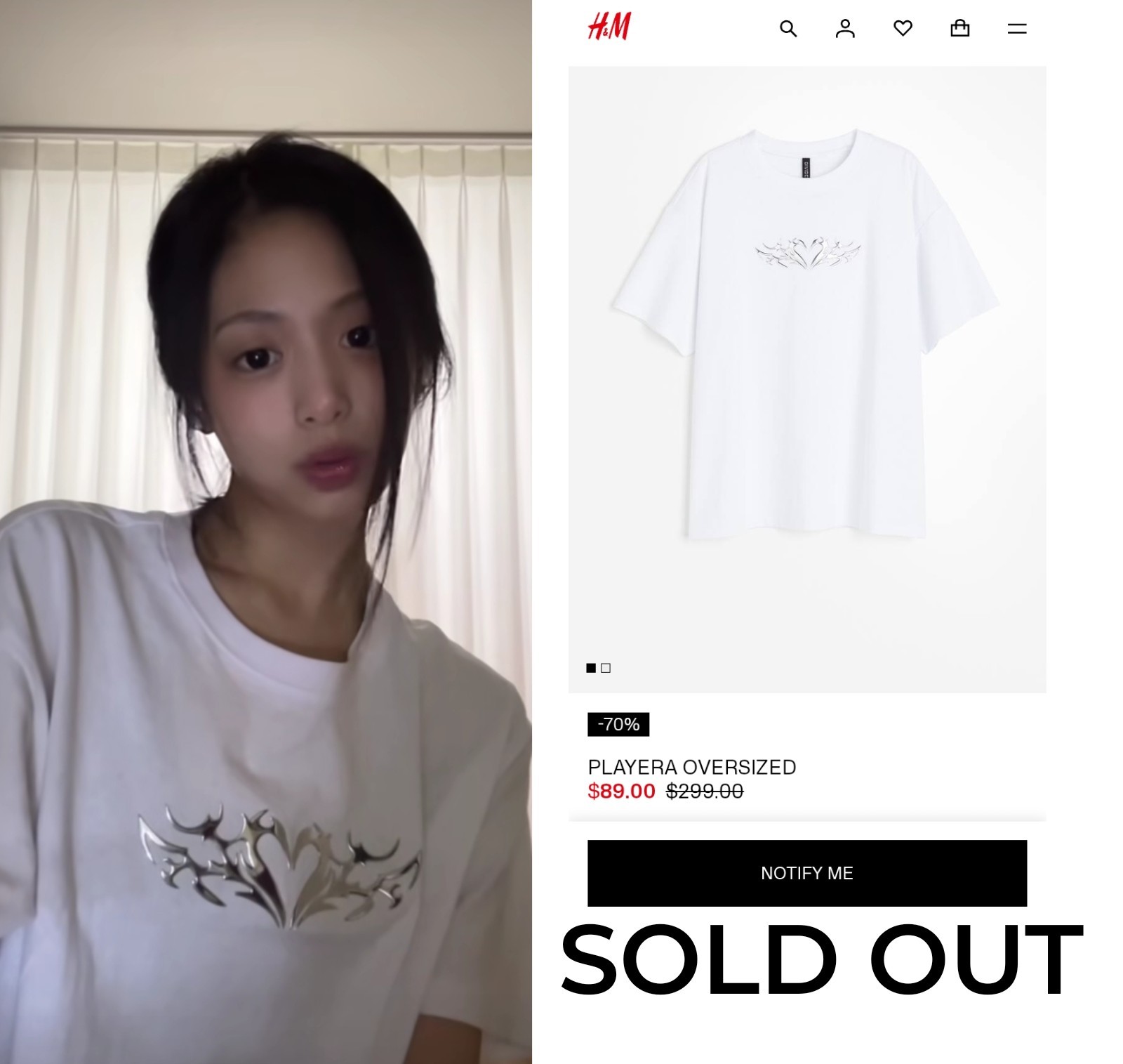 AHYEON在某次TikTok/Instagram更新中穿过的oversize
