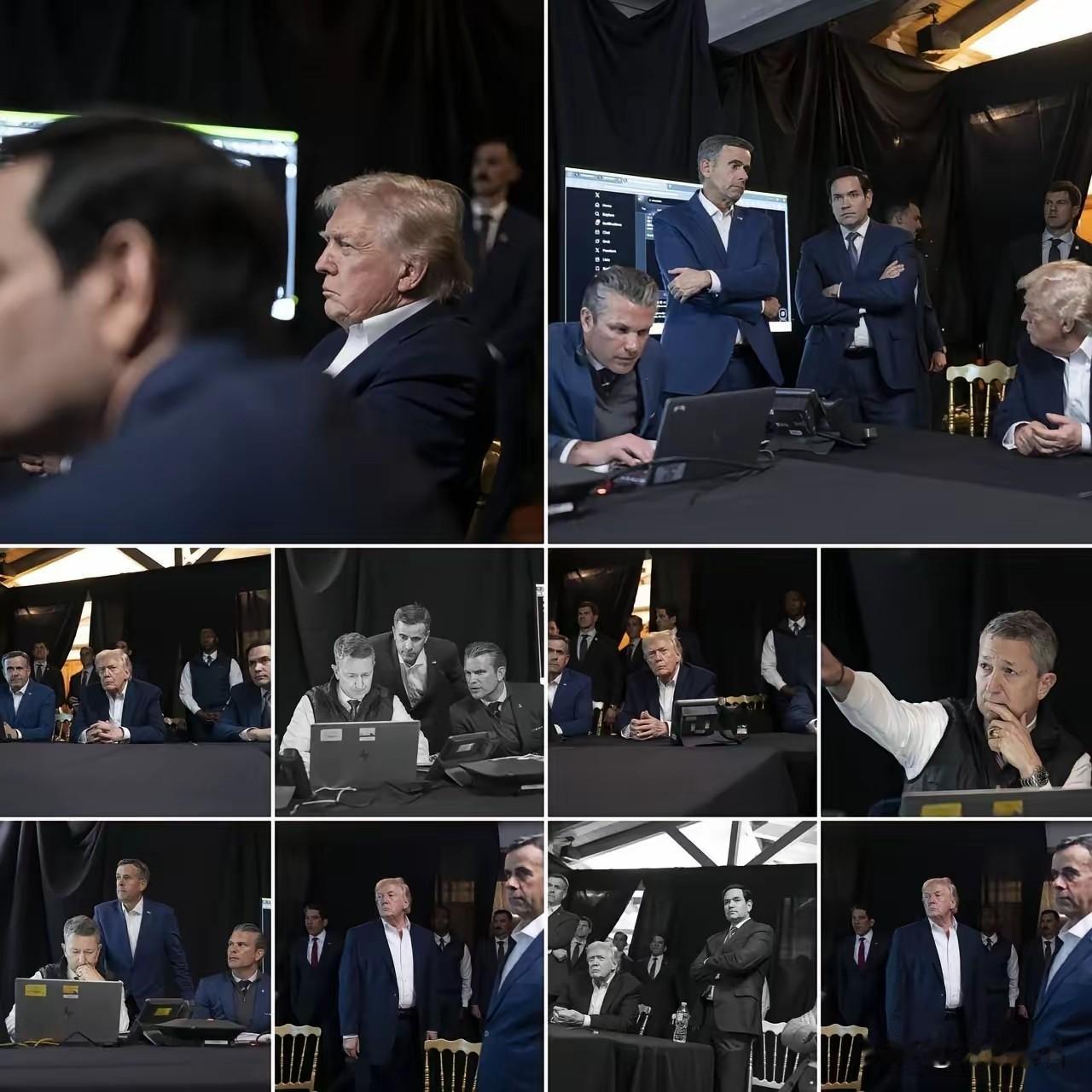 我嘞个天，原来那天的一举一动都在别人的监控当中！白宫发布了一张战情室现场照片：