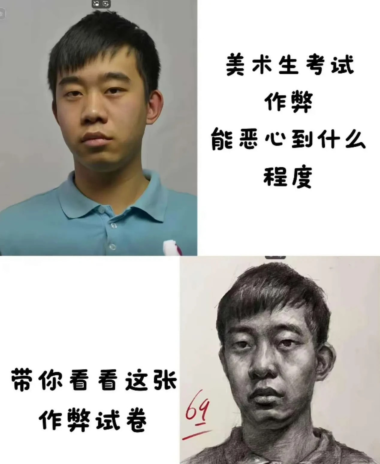 美术生考试的时候也会作弊吗，怎么作弊的，你能看出来吗？