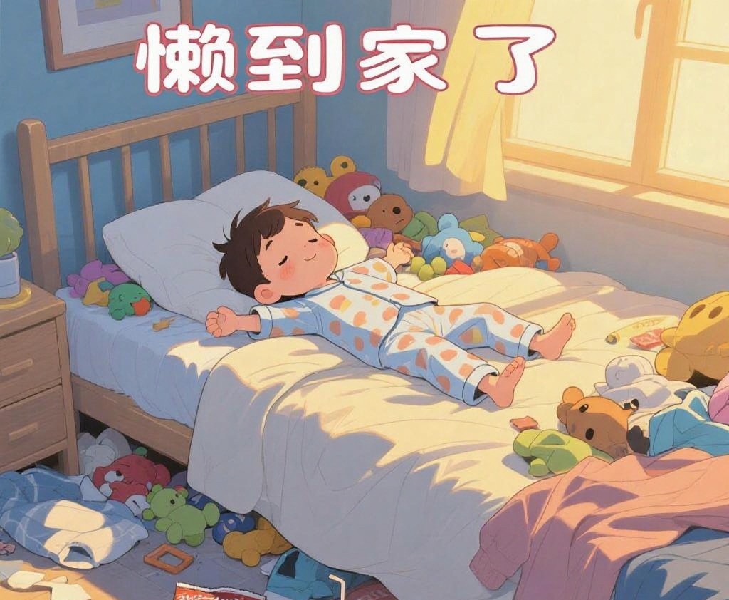 你发现没有现在的小孩真的是懒到家了前几天我老公姐姐的两个小孩送回来给我家