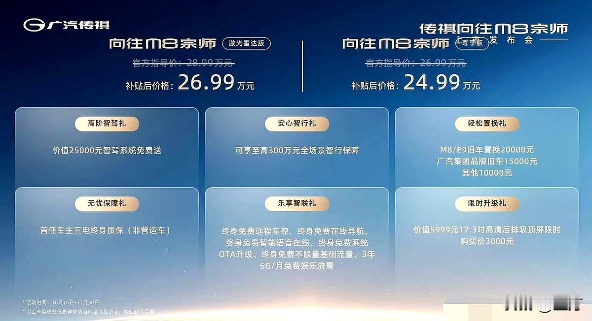 24.99万，广汽传祺也摔桌子了！昨天长城的高山7，价格刚刚出来！他们两个