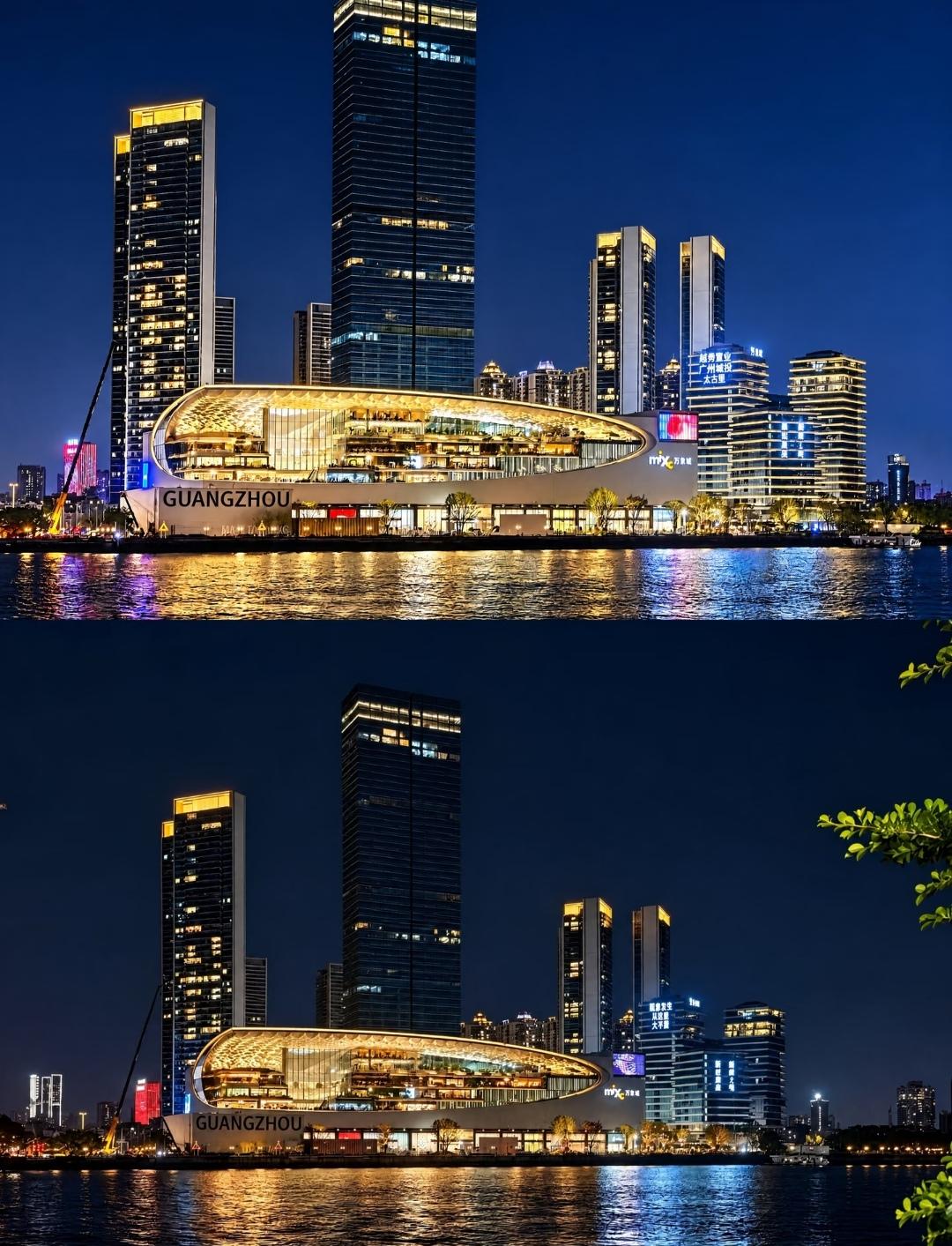 广州首座万象城，华润全国第100座在对岸的白天鹅宾馆拍的，和白鹅潭大湾区艺术中