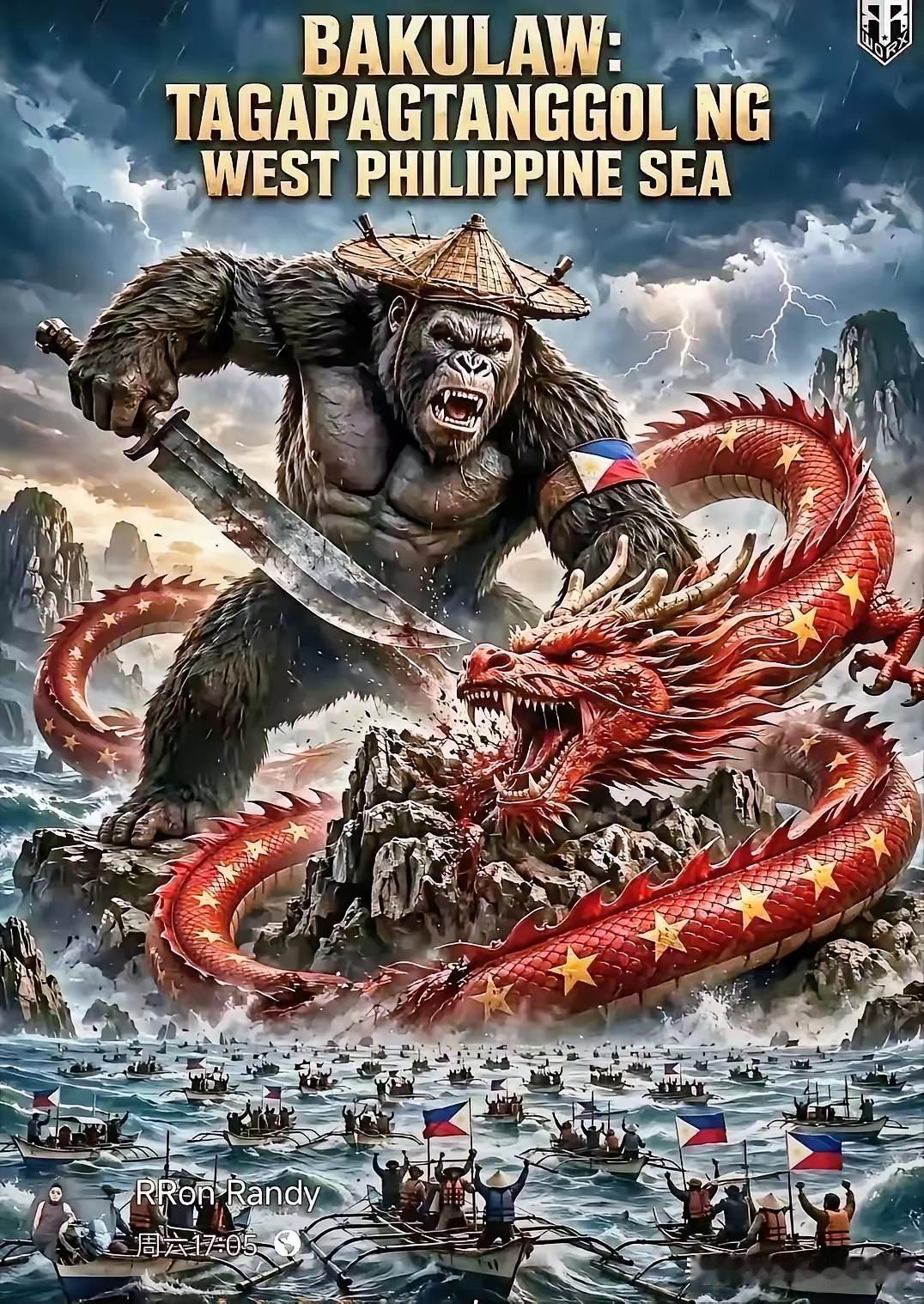 费尽心机画“金刚屠龙”，菲律宾从根上误解了“猴子”二字的深意中方此前视频中
