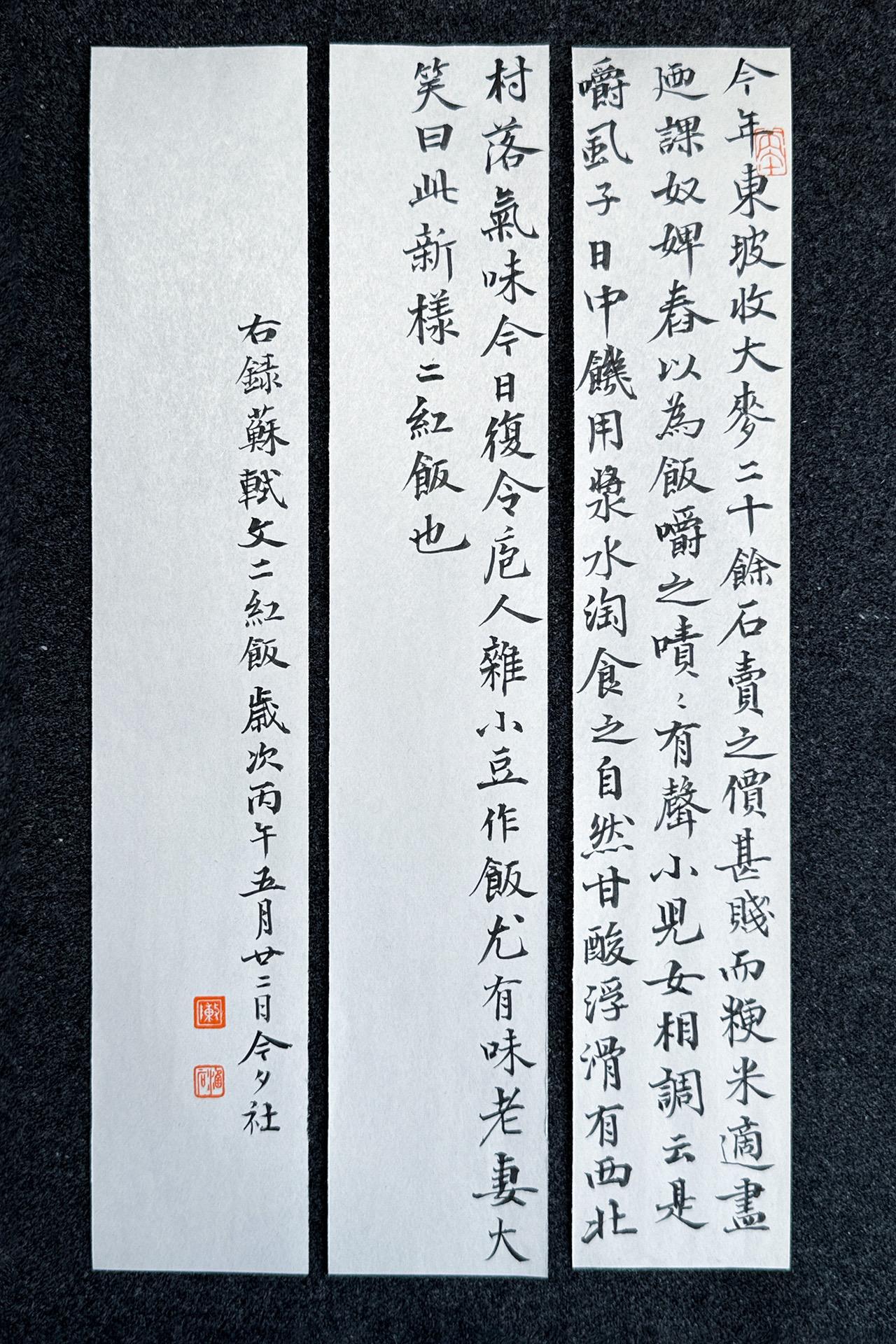 墨社今夕小楷，苏轼《二红饭》笔：墨社今夕软玉|墨：墨社今夕轻胶中浓墨液小楷