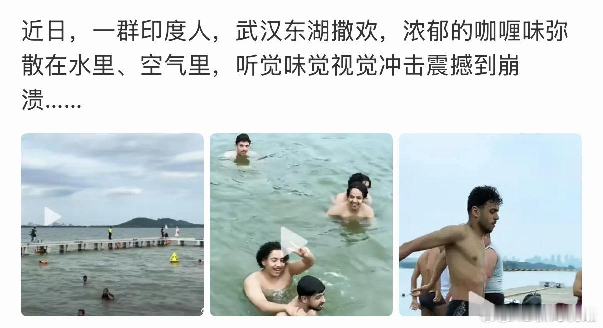网友:一群阿三在武汉东湖撒欢，就没人敢管吗？