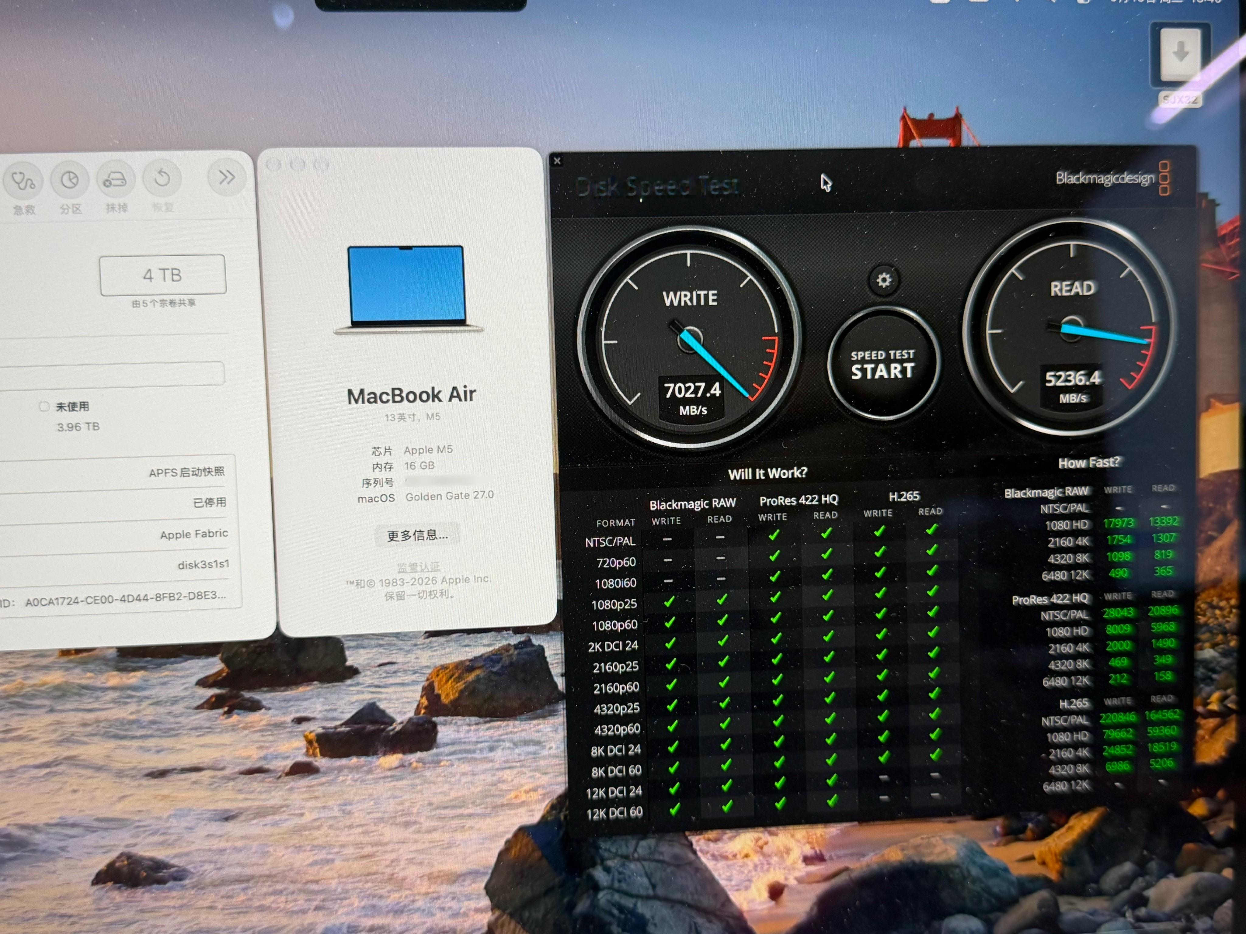 MacBookAirM5可以兼容17ProMax单盘2TS6E规格的硬盘，MBAM5有2个硬盘位就可