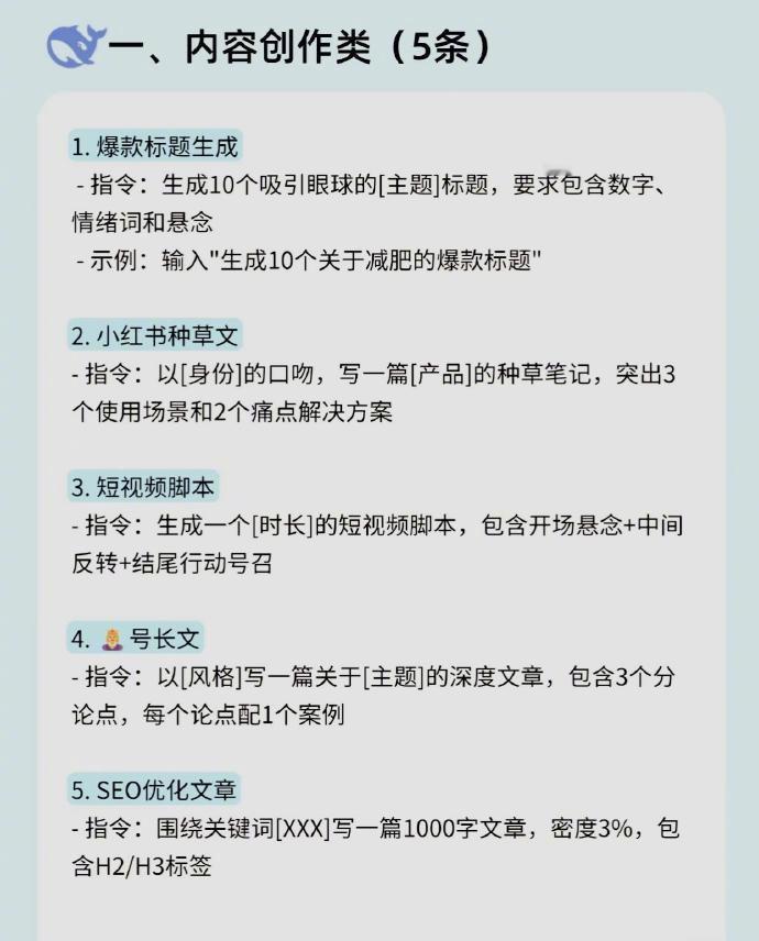 上DeepSeek30个喂饭指令​​​