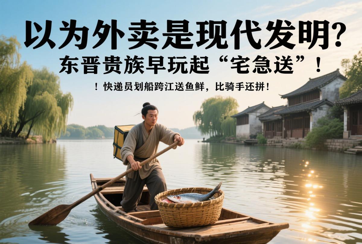 以为外卖是现代发明？东晋贵族早玩起“宅急送”！快递员划船跨江送鱼鲜，比骑手还拼