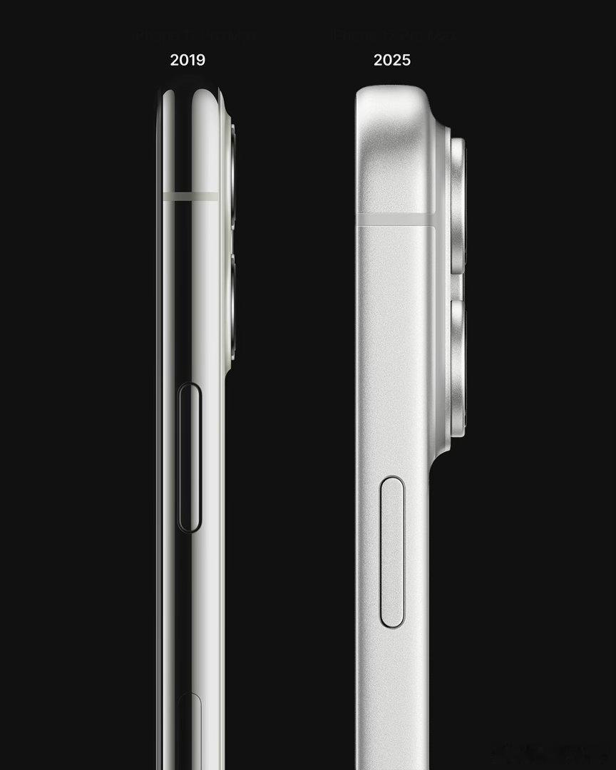 第一款以Pro命名的iPhone发布于2019年，三摄镜头亮相，这个造型一直没变