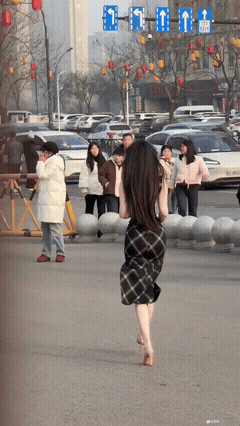 寒风中漫步，美丽动人