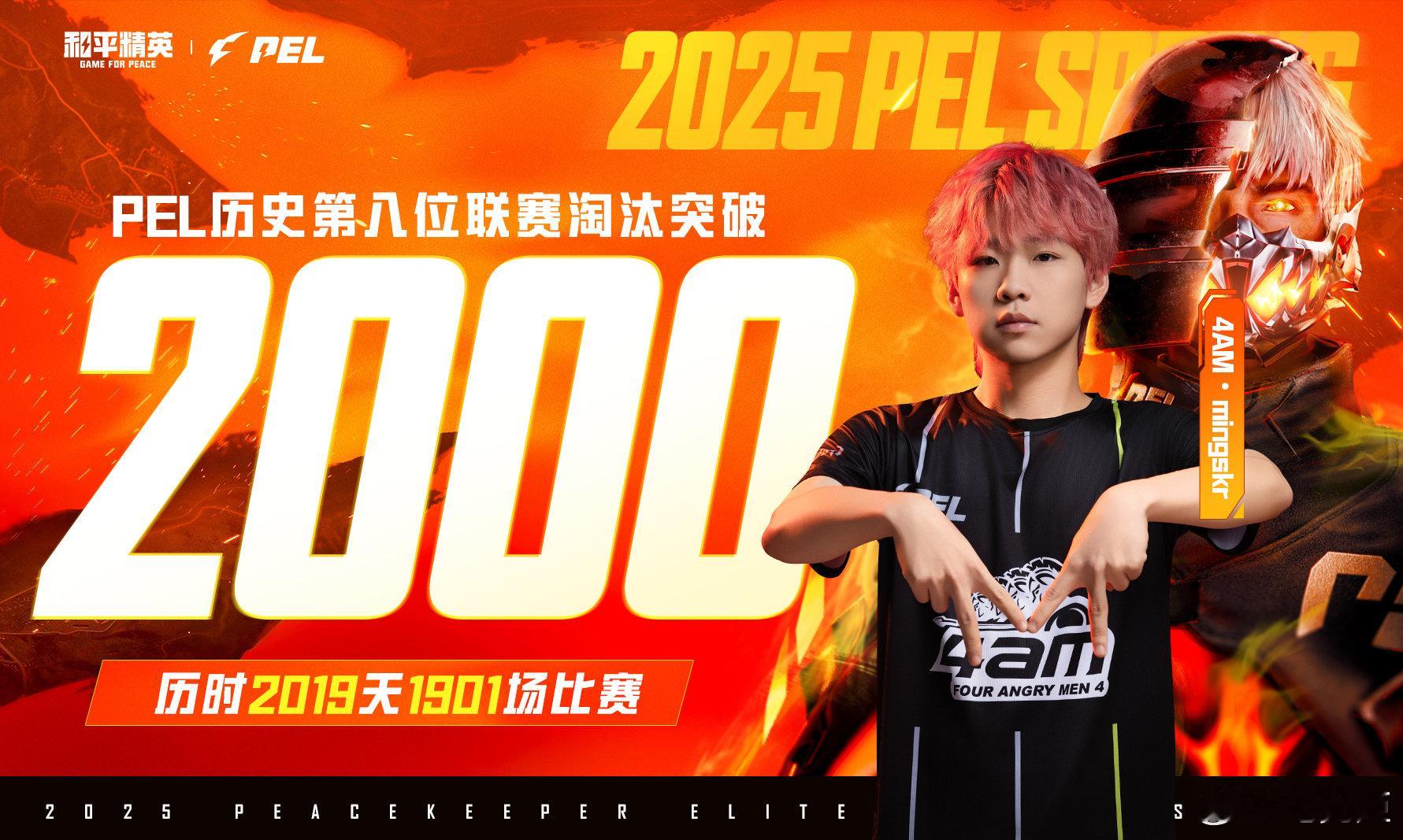 恭喜4AM的MingSkr选手，PEL联赛淘汰突破2000！MingSkr联赛淘