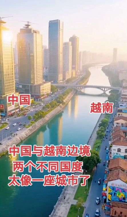 中国与越南边境，两个不同国度，太像一座城市。