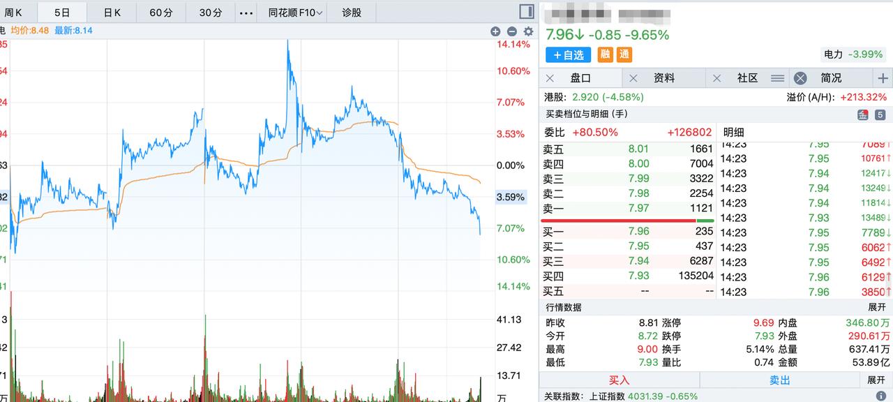 与意料中的走势一样，大唐发电走坏的后果有点严重，作为这个阶段的人气股，莫名其妙的