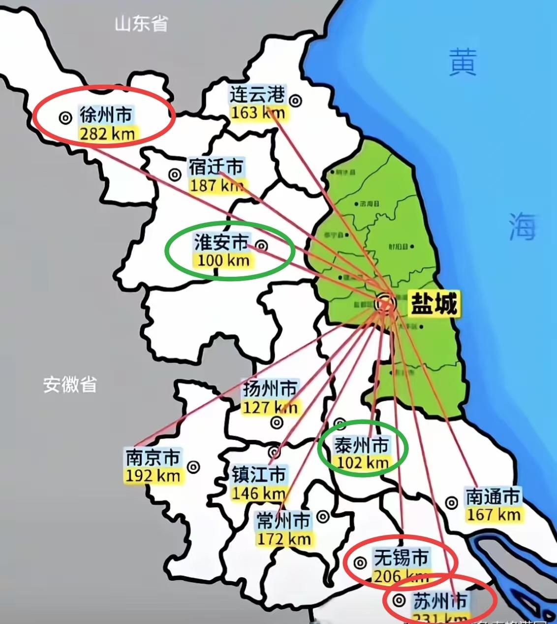 没想到，盐城距离南通还是挺远！原以为是靠在一起的。盐城的东台和南通的海安是紧