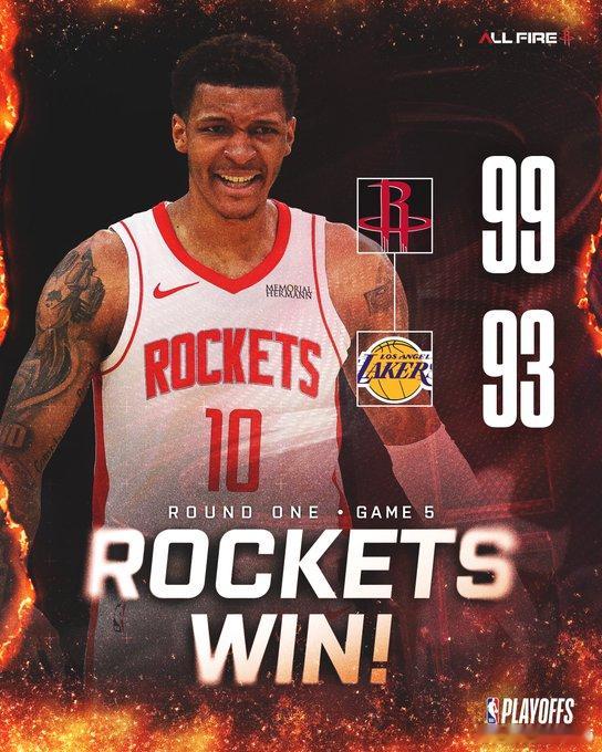 恭喜火箭！拒绝被逆转！客场磕下湖人！🔥火箭成为NBA历史上第16支大比分0：3