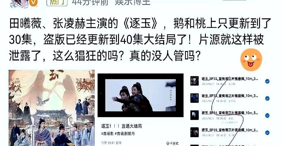 《逐玉》这剧，就这么被自己人捅了个大窟窿。张凌赫为角色先暴瘦15斤，田曦薇扛