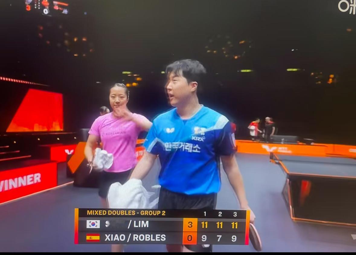 香港总决赛申裕斌/林钟勋以三胜小组第一晋级四强！WTT香港总决赛，混双四强基