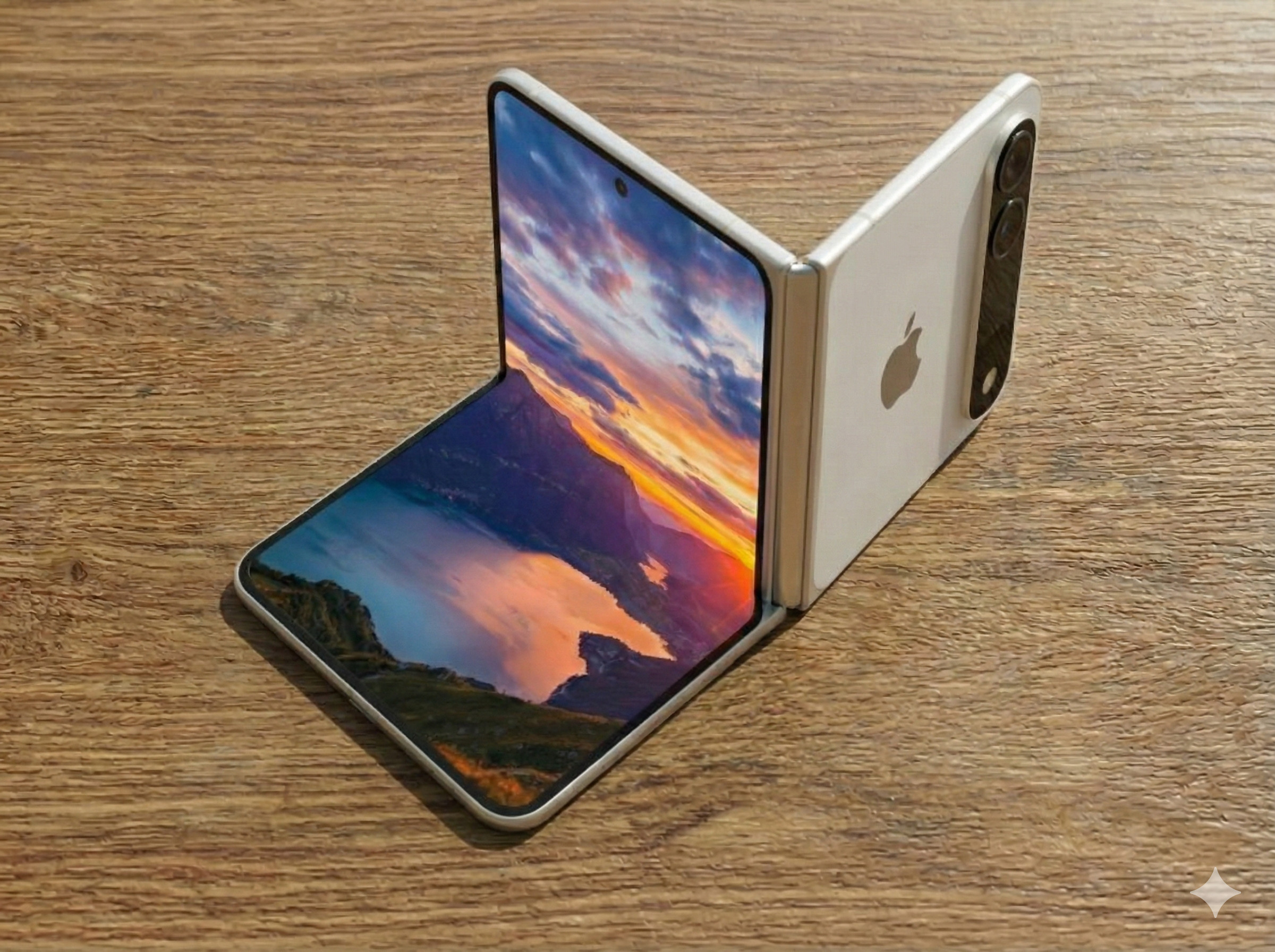 AI给我生成了一个变异的折叠机。哎，你还别说，这个折叠概念还挺新颖的啊。这种折叠