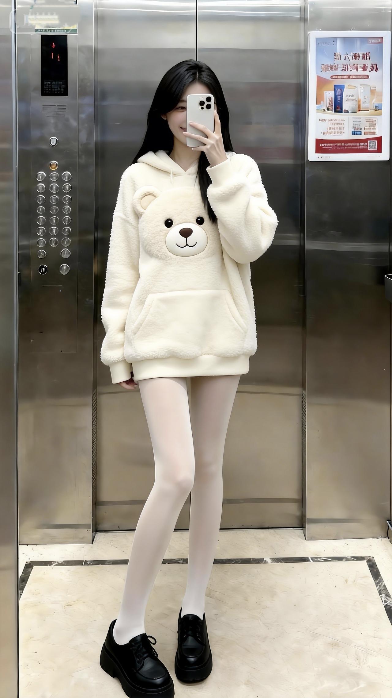 过了腊八就是年，欢乐起来！人生得意须尽欢，你怎么理解这句话？电梯拍照可爱甜妹风穿