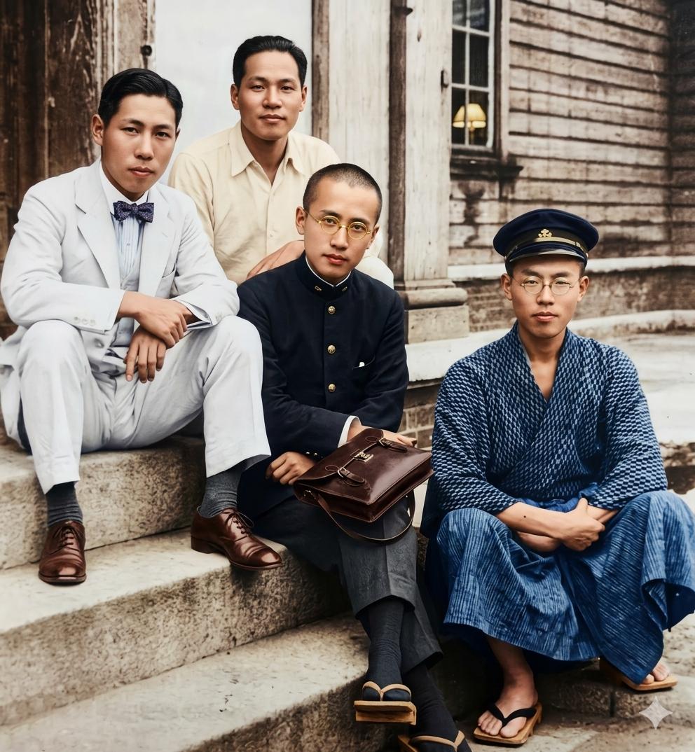 1919年，日本九州帝国大学，中国留日学生爱国团体“夏社”的核心成员合影左一是