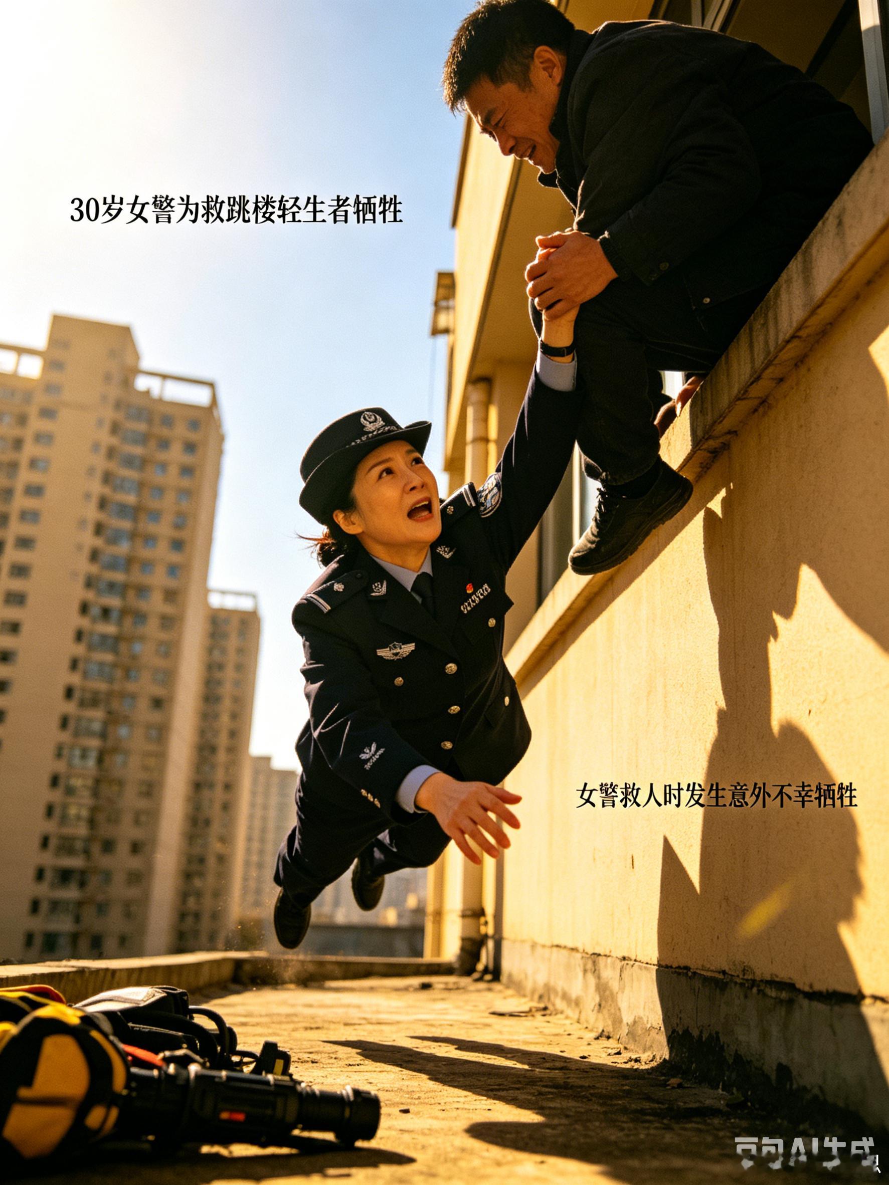30岁女警为救跳楼轻生者牺牲女警救人时发生意外不幸牺牲6月18日，内蒙古包头3