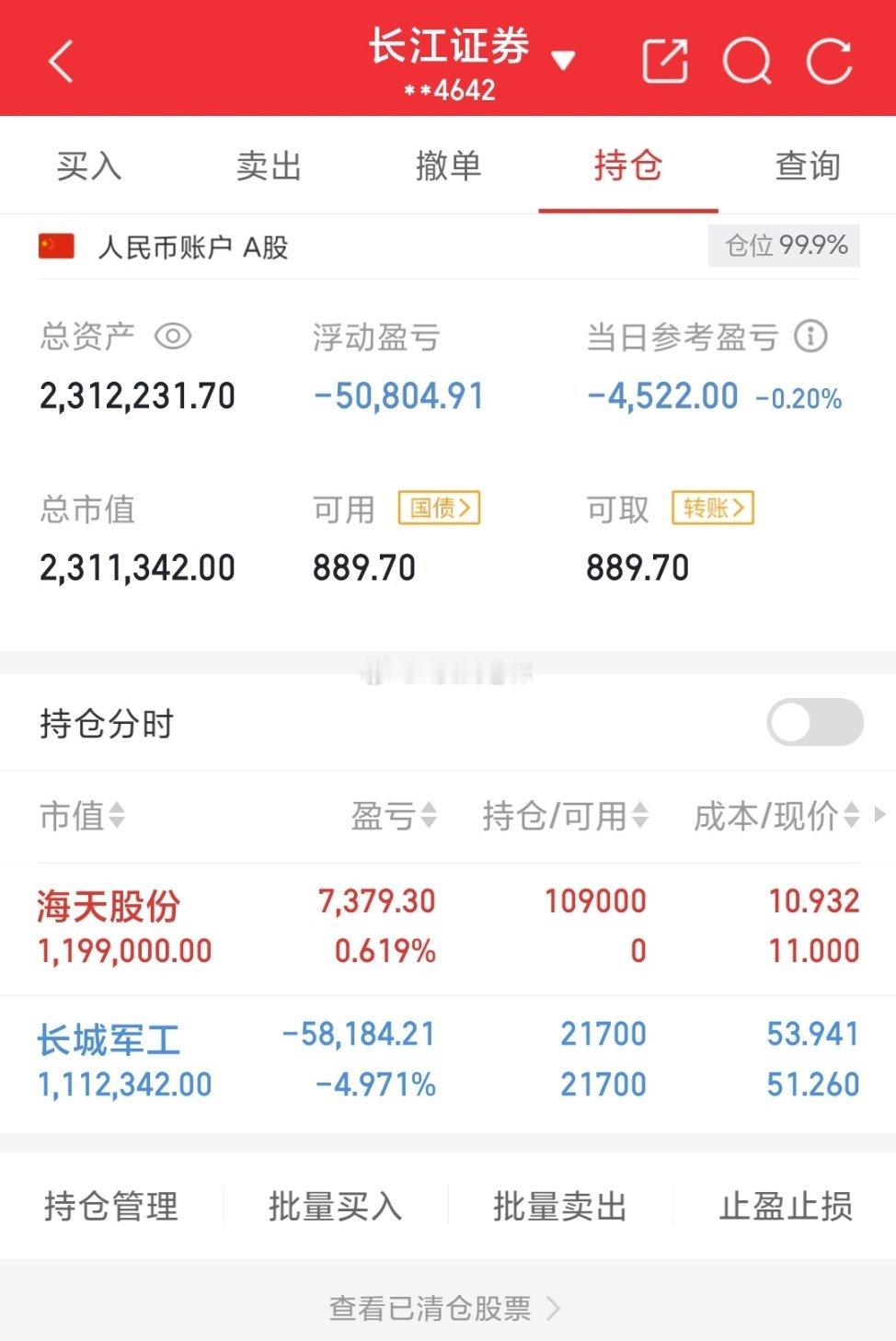 用80万本金实盘记录(第115天)实力见证,拒绝马后炮!!!继续持有:长城军工