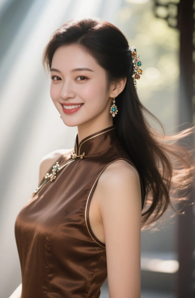 她不是在拍照，是在演绎东方美学