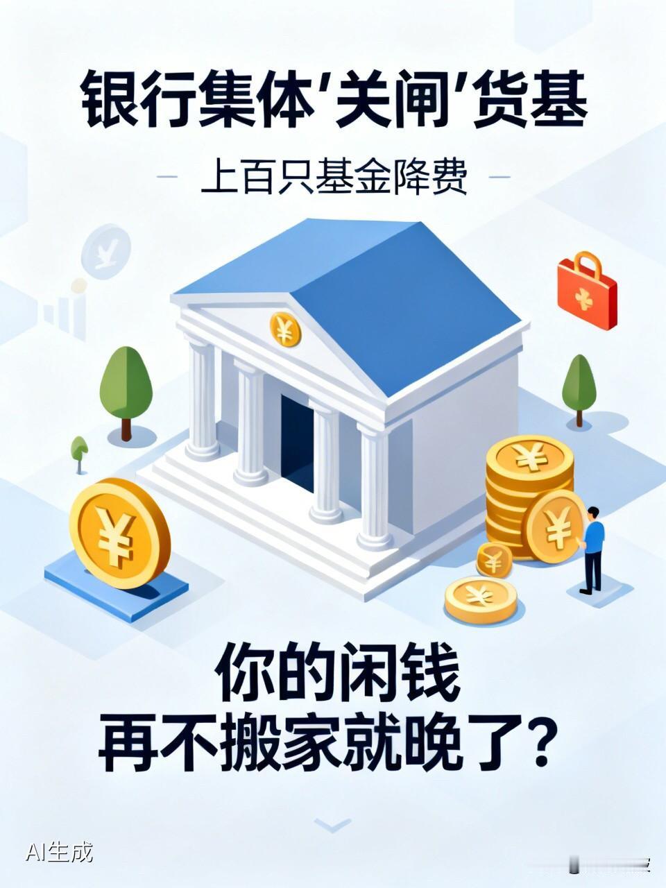 银行集体“关闸”货基，上百只基金降费，你的闲钱再不搬家就晚了？最近，理财