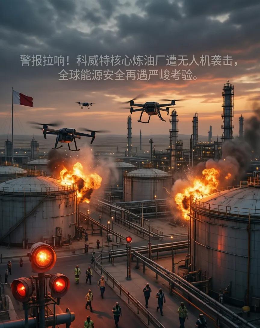 科威特那边传来消息，他们一个核心的大炼油厂——艾哈迈迪港炼油厂，3月19号突然被