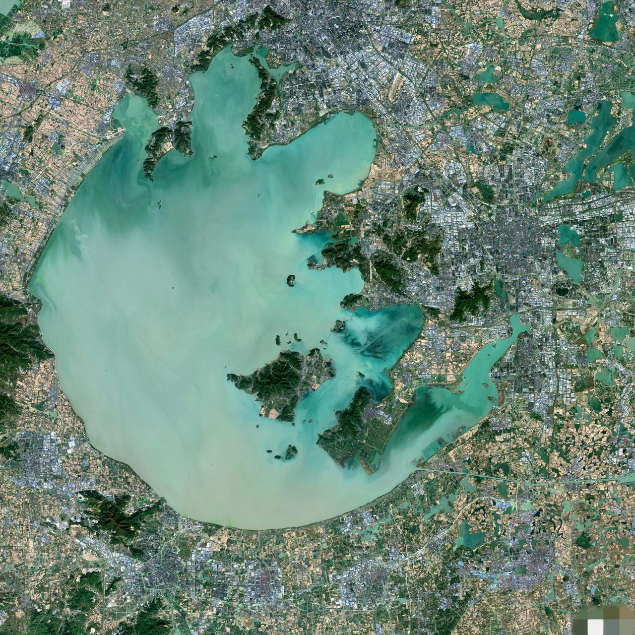 环太湖城市群高清卫星图