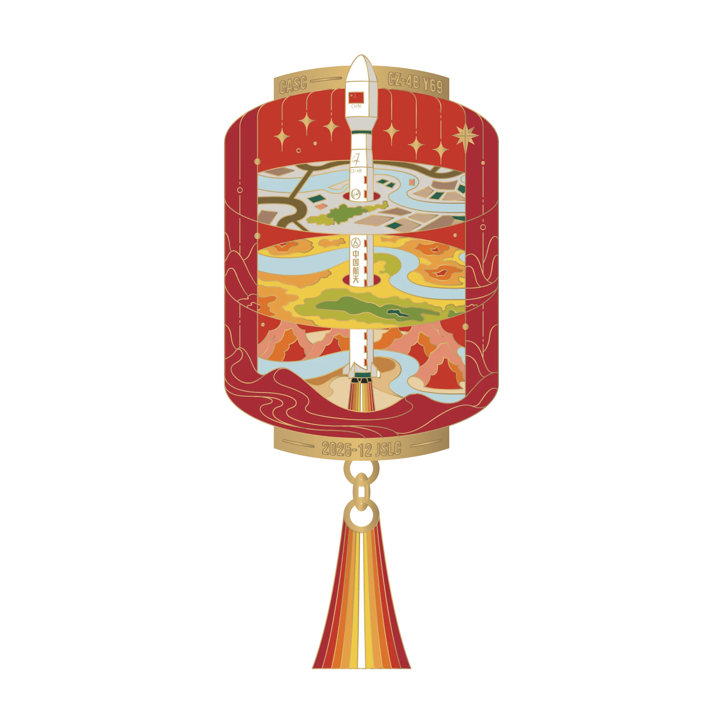 我国成功发射天绘七号卫星长征四号乙遥69运载火箭发射天绘七号卫星任务徽章！