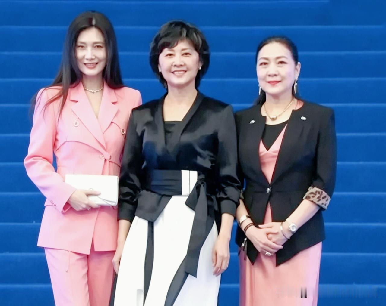 林芳兵、朱琳、沈丹萍三位美女的同框合影，她们还是那么的耐看，这种自然老去的女明星