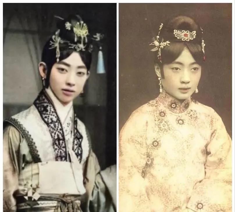 偶然发现～京剧大师梅兰芳先生和末代皇妃婉容在妆造上如此同步～到底是谁在模仿谁呢？