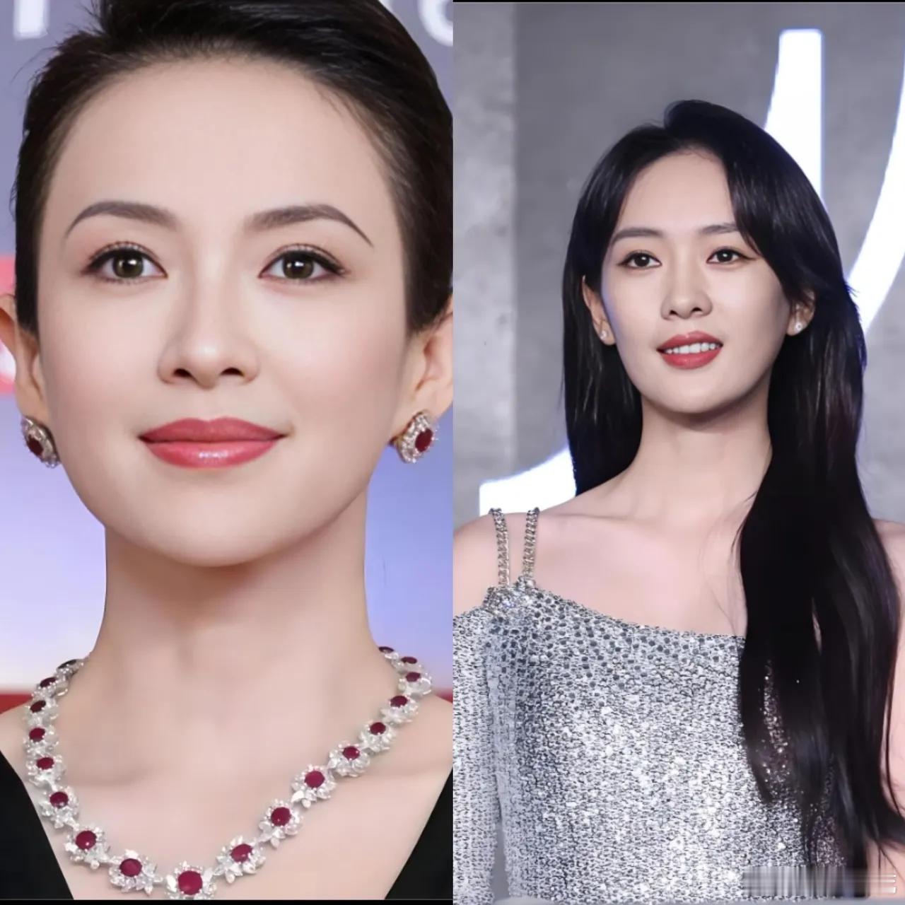 难怪人家称童谣是“小章子怡”，咋一看，两个人还真的是长得很像，就算是亲姐妹，也未