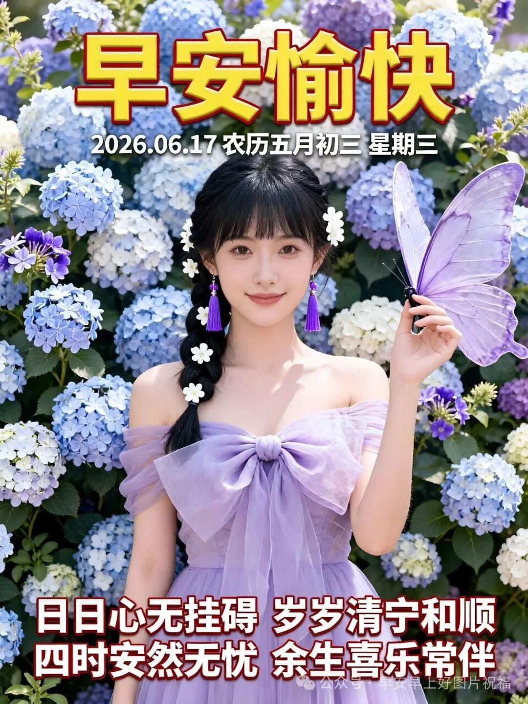 💕🌷²⁰²⁶/₀₆.₁₇ᵕ̈🕊️💜晨光温柔，岁月静好。把昨天的不开心留在