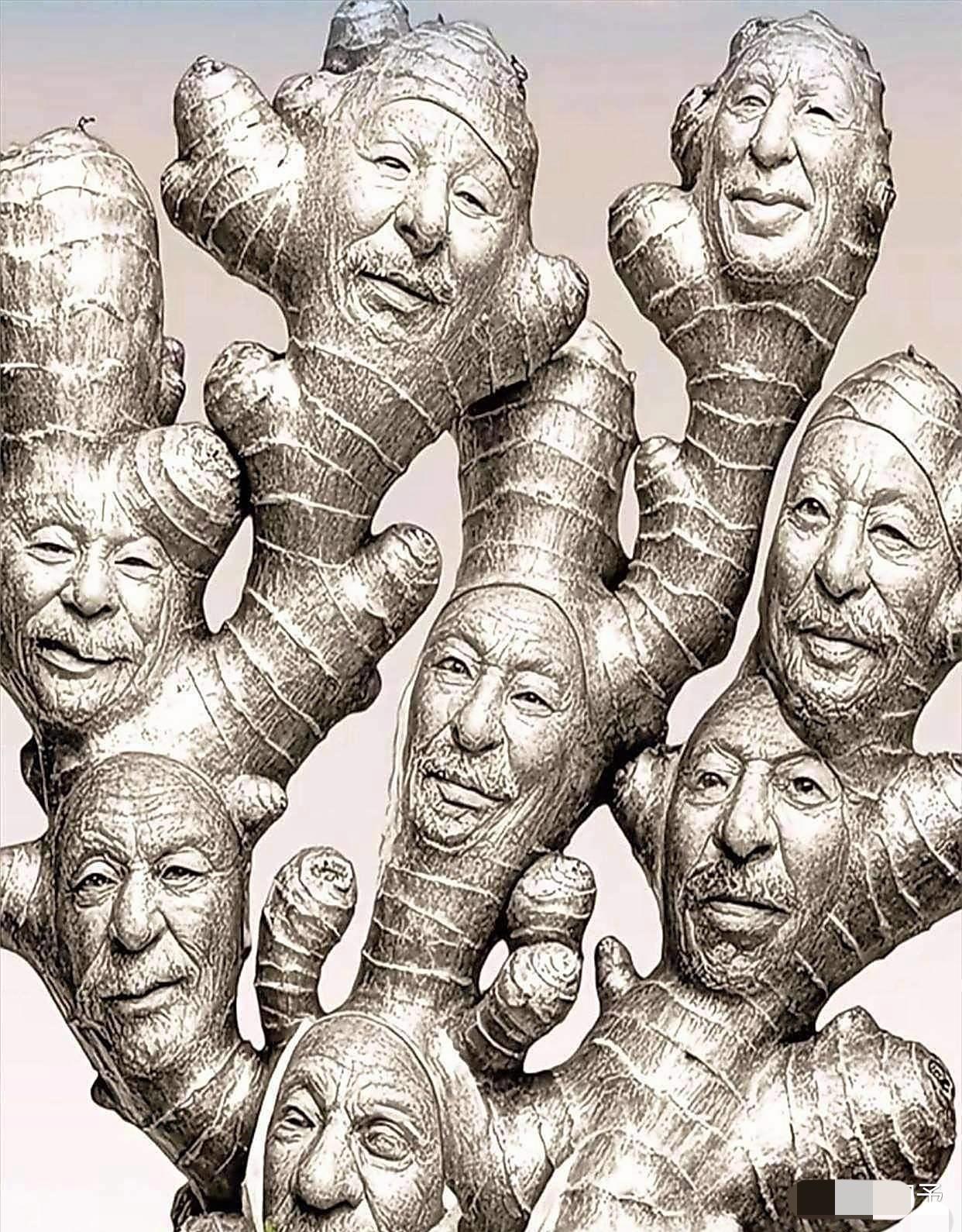 这块姜上藏着10张人脸你能全部找到吗？在最短的时间之内找到证明你还很年轻！