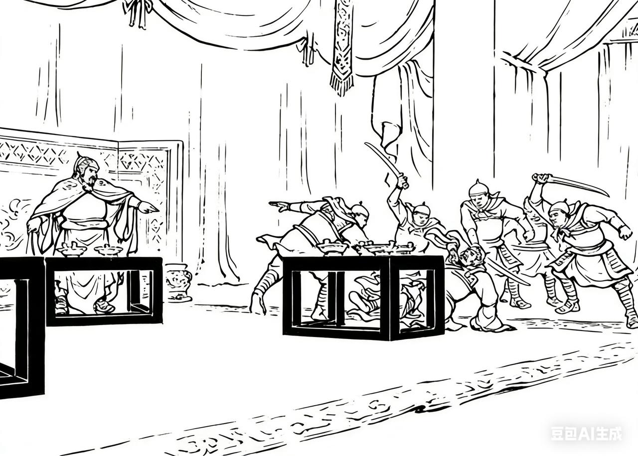 三国演义连环画：这员大将是谁？被主将设了鸿门宴，一声喝令，账外涌入刀斧手将其乱刀