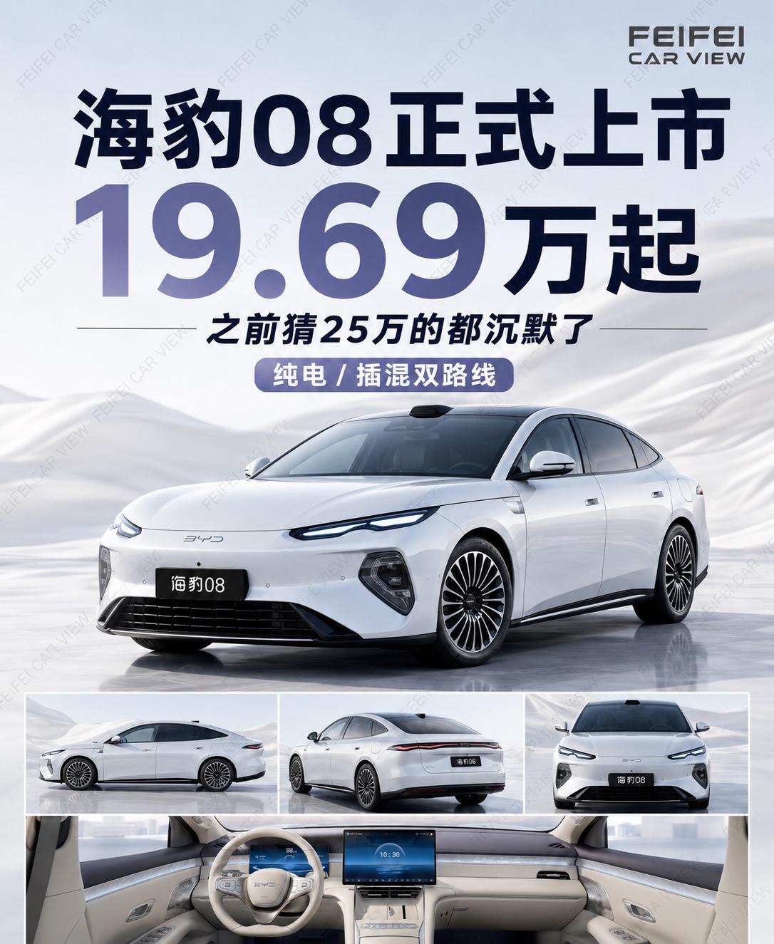 海豹0819.69万起，之前猜25万的都沉默了海豹08正式上市，这个价格确实把