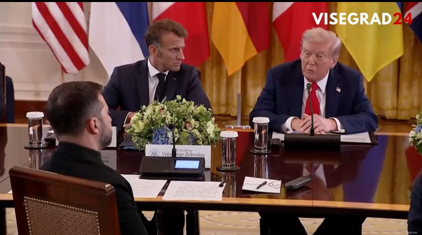 英国广播公司今日报道：“美国总统特朗普周一在白宫与法国总统马克龙会谈时，他的发言