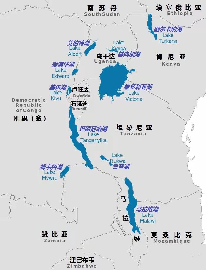 非洲远不止撒哈拉沙漠这一地理元素，东非大湖群坐落于东非大裂谷地带，共有超过七个世
