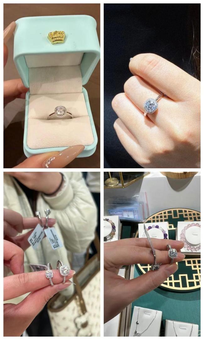 胖东来小方糖戒指热卖1克拉169元当一枚标注“1克拉”的戒指只卖169元胖东