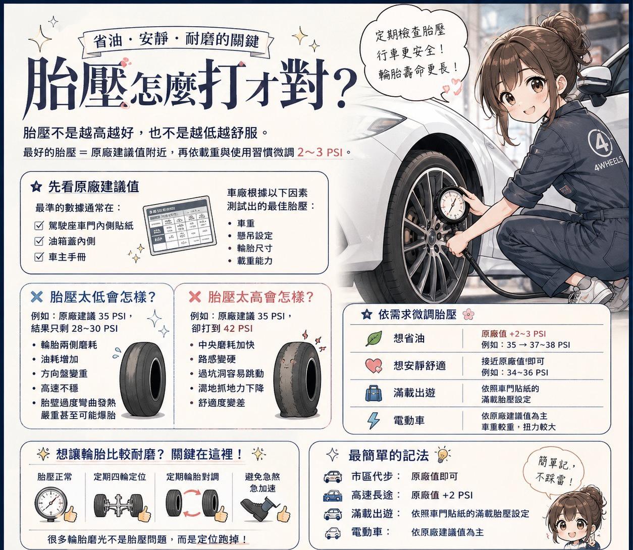 以前我也以为：胎压越高越省油，胎压越低越舒服。后来才发现，两个都不对。胎压