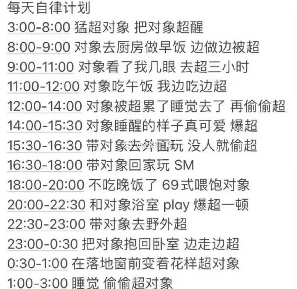 每日自律计划​​​