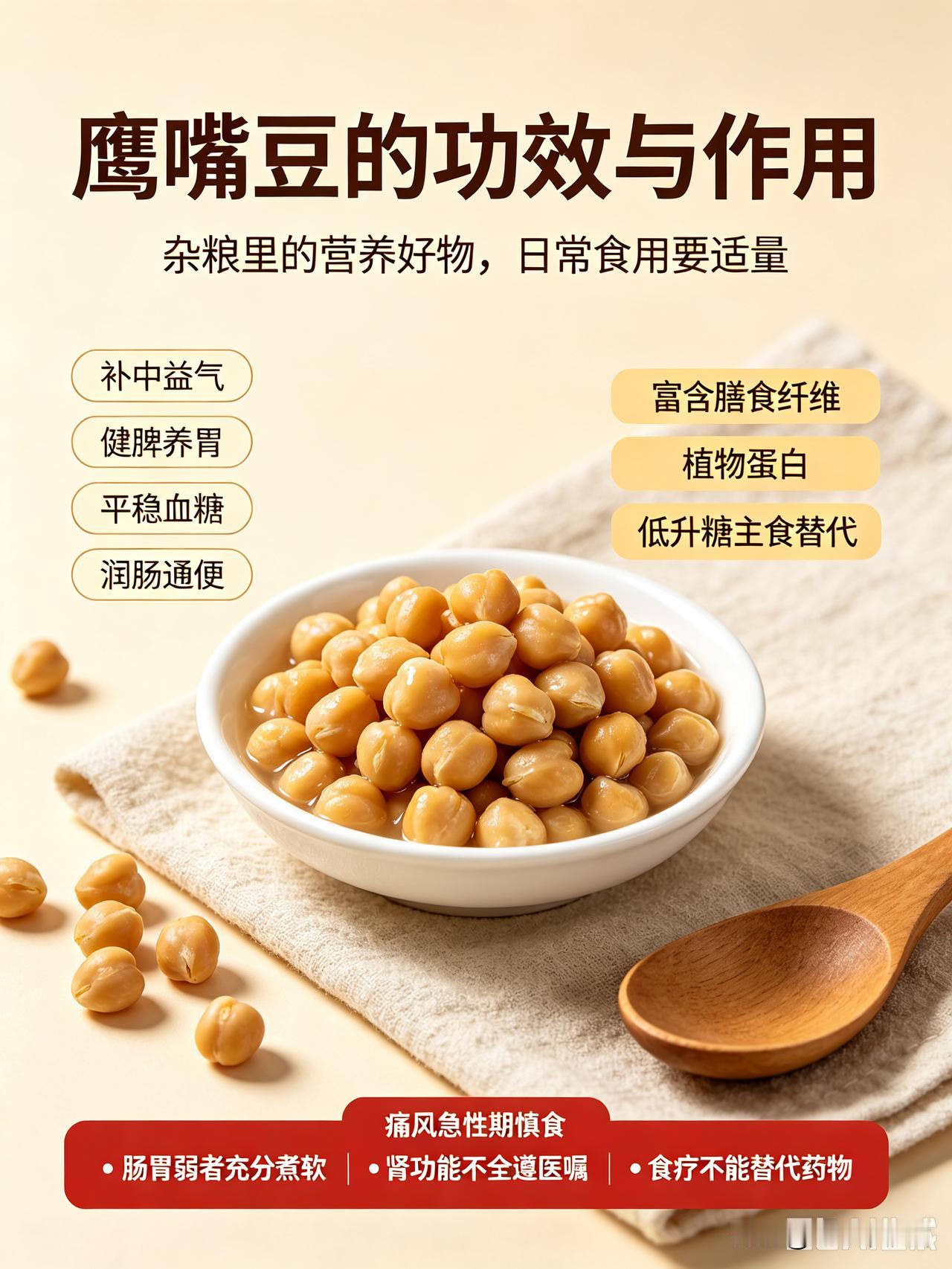 鹰嘴豆是中老年人的宝物说起鹰嘴豆，很多杂粮爱好者都熟悉。它外形像鹰嘴，既是